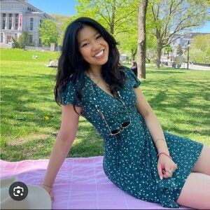 Green Brandy Melville Wrap Dress